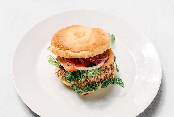 Tuna sandwich at Benny's Bagels Dallas TX